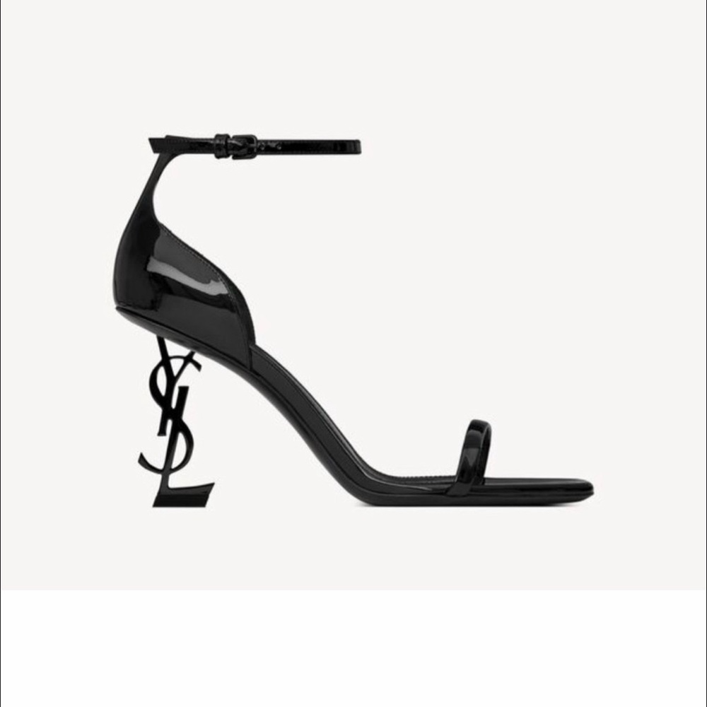 Yves Saint Laurent Black Heels with Iconic Logo Heel